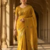 Royal Yellow Dola Silk Saree for Women | Soft Banarasi Weave Designer Saree | Wedding & Festive Wear | KUPIKET