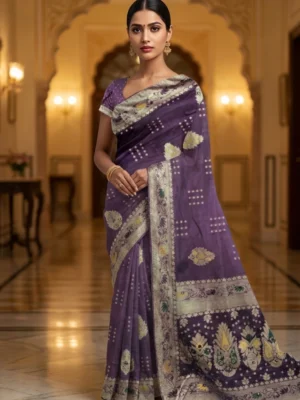 Royal-Purple-Dola-Silk-Saree