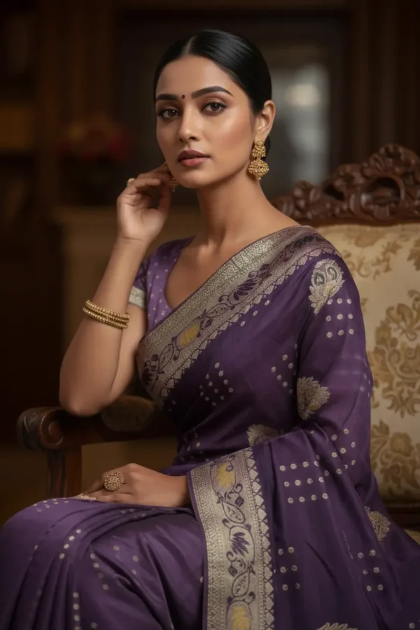 Royal-Purple-Dola-Silk-Saree