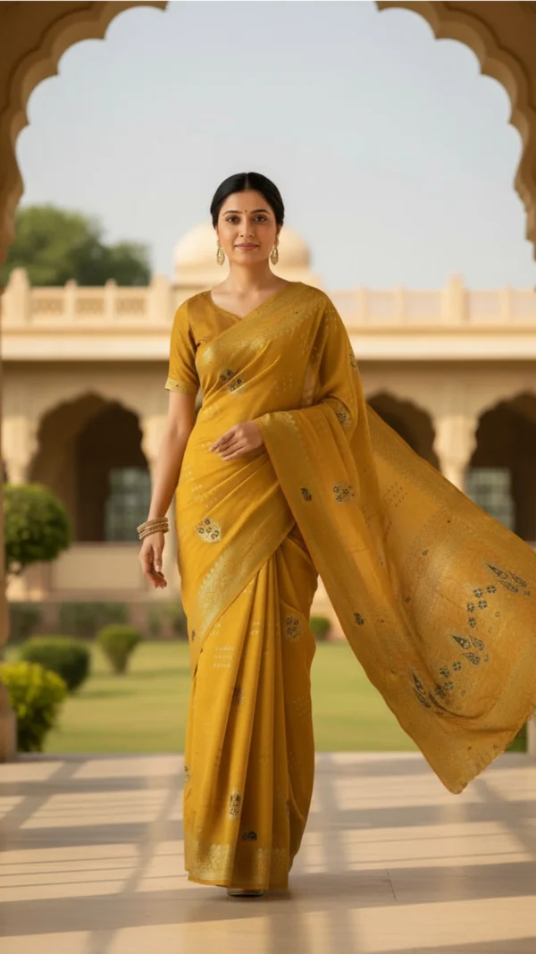 Royal Yellow Dola Silk Saree for Women | Soft Banarasi Weave Designer Saree | Wedding & Festive Wear | KUPIKET