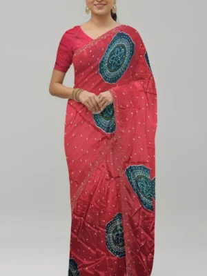 crush chinon saree pink color daily wear