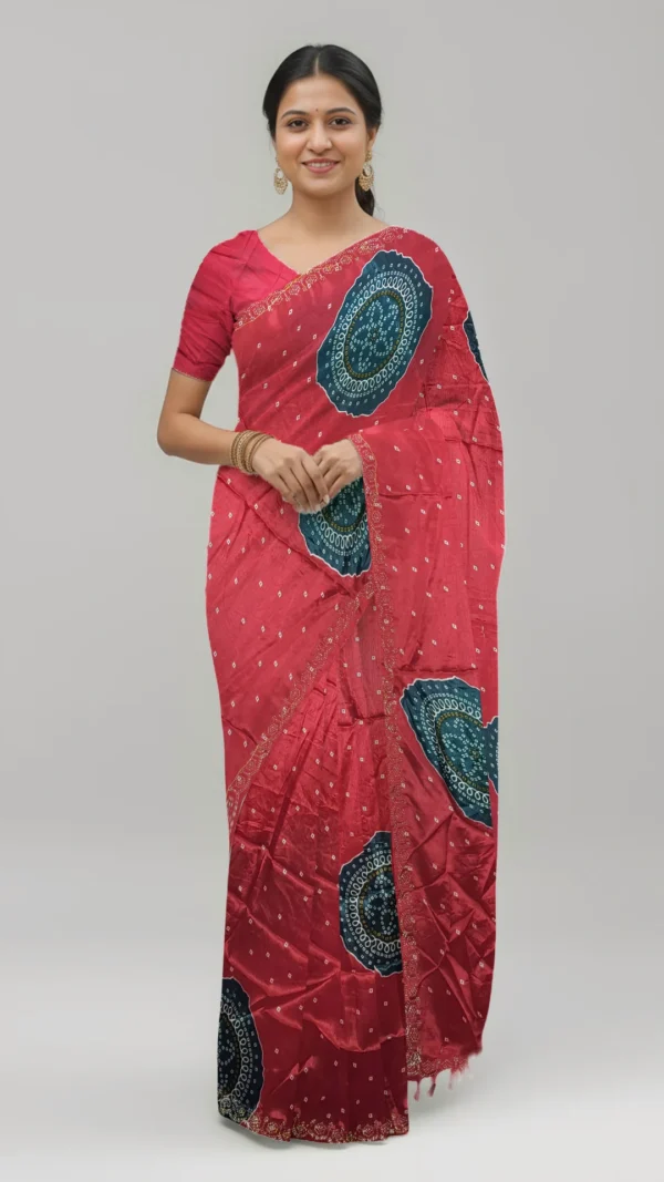crush chinon saree pink color daily wear