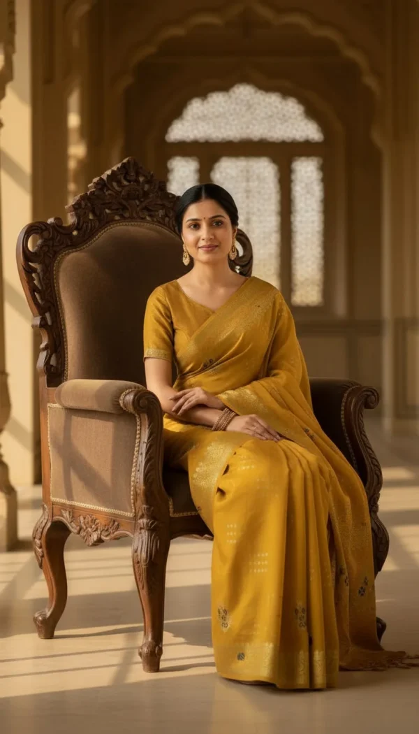 Royal Yellow Dola Silk Saree for Women | Soft Banarasi Weave Designer Saree | Wedding & Festive Wear | KUPIKET