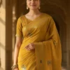 Royal Yellow Dola Silk Saree for Women | Soft Banarasi Weave Designer Saree | Wedding & Festive Wear | KUPIKET