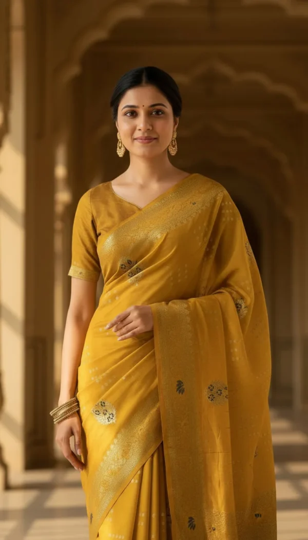 Royal Yellow Dola Silk Saree for Women | Soft Banarasi Weave Designer Saree | Wedding & Festive Wear | KUPIKET