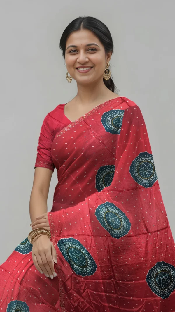 ranee color chinon saree for women