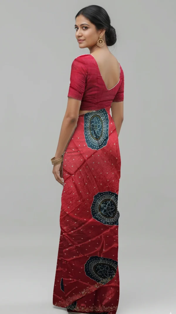 soft chinon saree pink1