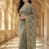 Premium Mouse Grey Chiffon Saree for Women – Ultra Light Weight Soft Flowing Party Wear & Festive Elegant Designer Saree