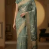 Luxury Bottle Green Soft Brasso Saree for Women – Elegant Party Wear Designer Saree with Rich Pallu & Premium Fall