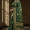 Royal Bottle Green Dola Silk Saree for Women | Rich Festive Wedding Wear Designer Saree