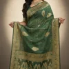 Royal Bottle Green Dola Silk Saree for Women | Rich Festive Wedding Wear Designer Saree