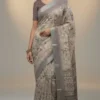Premium Cotton Silk Saree in Elegant Gray & Peach – Soft Lightweight Designer Party Wear Saree for Women
