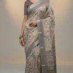 Premium Cotton Silk Saree in Elegant Gray & Peach – Soft Lightweight Designer Party Wear Saree for Women