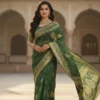 Royal Bottle Green Dola Silk Saree for Women | Rich Festive Wedding Wear Designer Saree