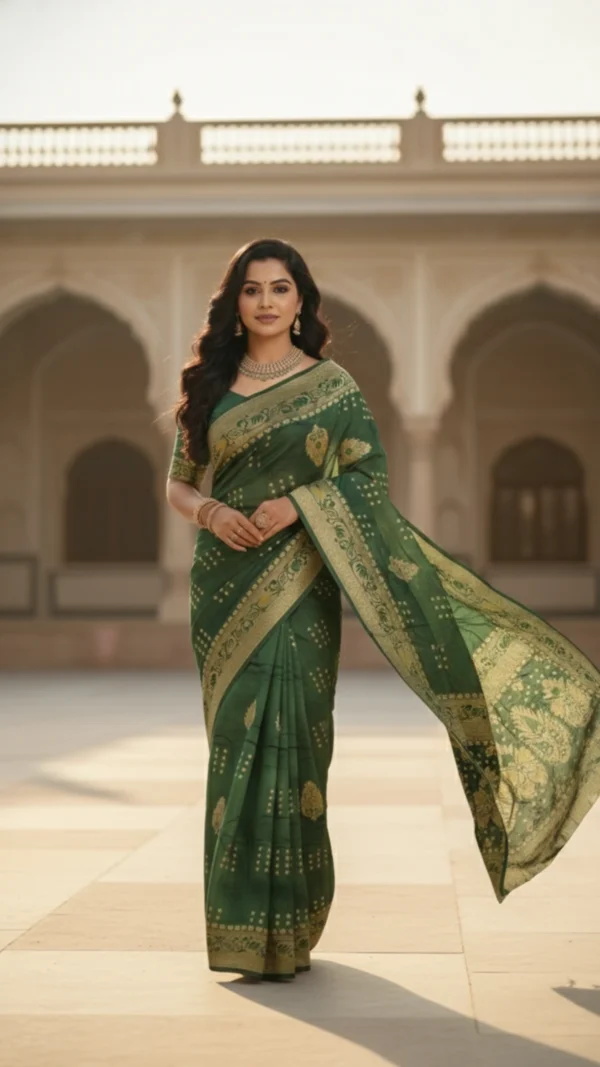 Royal Bottle Green Dola Silk Saree for Women | Rich Festive Wedding Wear Designer Saree
